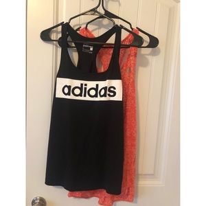 Two Adidas Workout Tanks